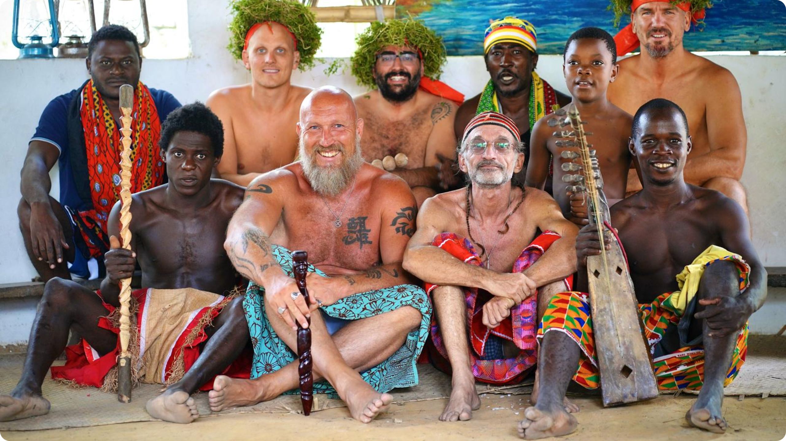 Chris with Bwiti community in Gabon