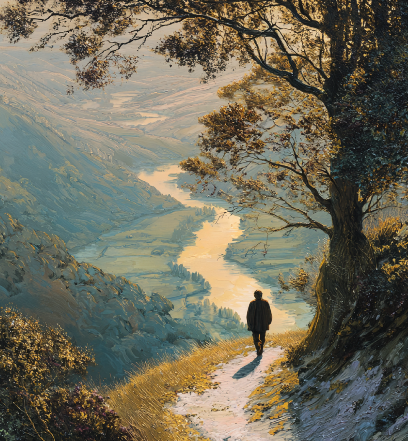 Person walking on a path through nature